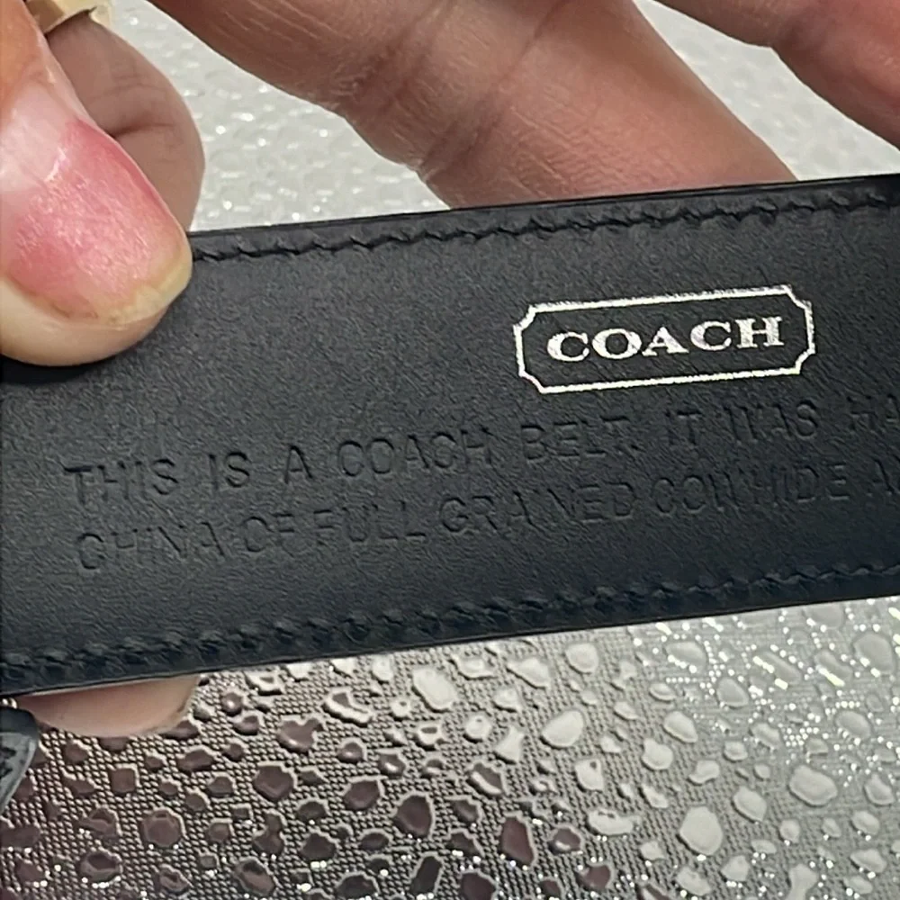 (Z6) COACH‎ black leather belt size L/10 for kids